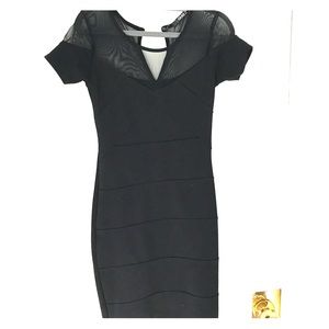 Quiz black bandage dress